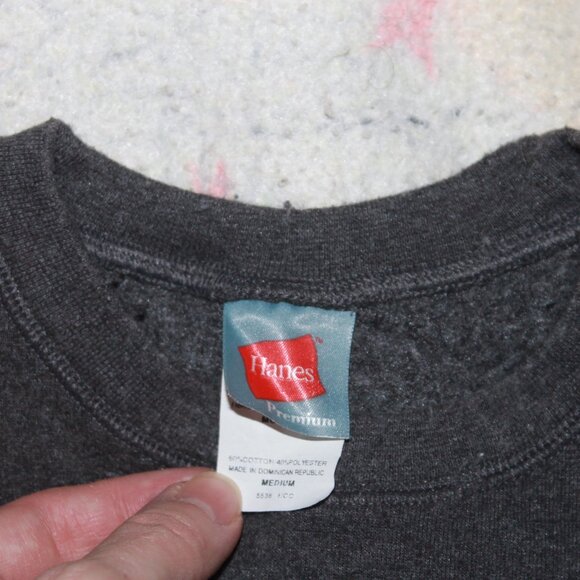 Hanes Premium Men's Gray Long Sleeve Pullover Sweater Size Medium - Picture 3 of 16